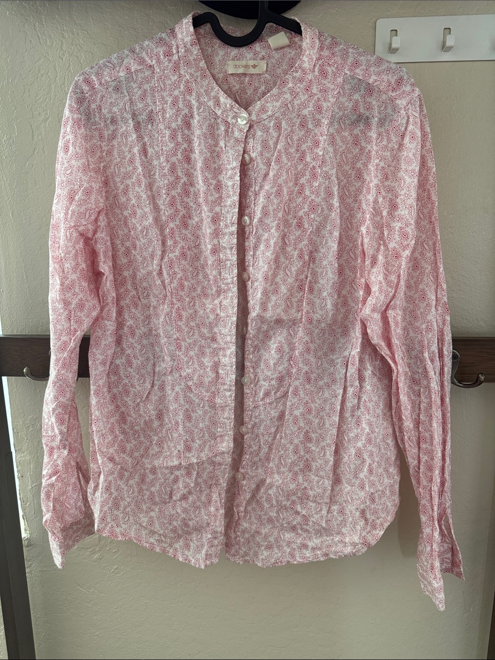 Dockers Pink Paisley Casual Button-Up